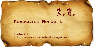 Kovacsics Norbert névjegykártya