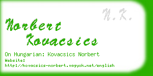 norbert kovacsics business card